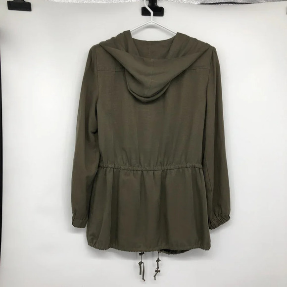 Alfani olive army green full zip hooded anorak jacket size 6 - Picture 2 of 15